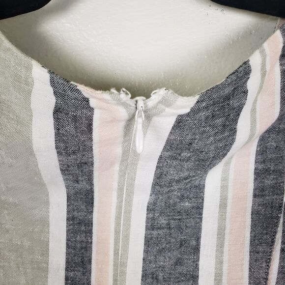 Urban Outfitters Women's Pink Blue Linen Blend Zip Up Long Jumpsuit Size Small - Picture 3 of 12